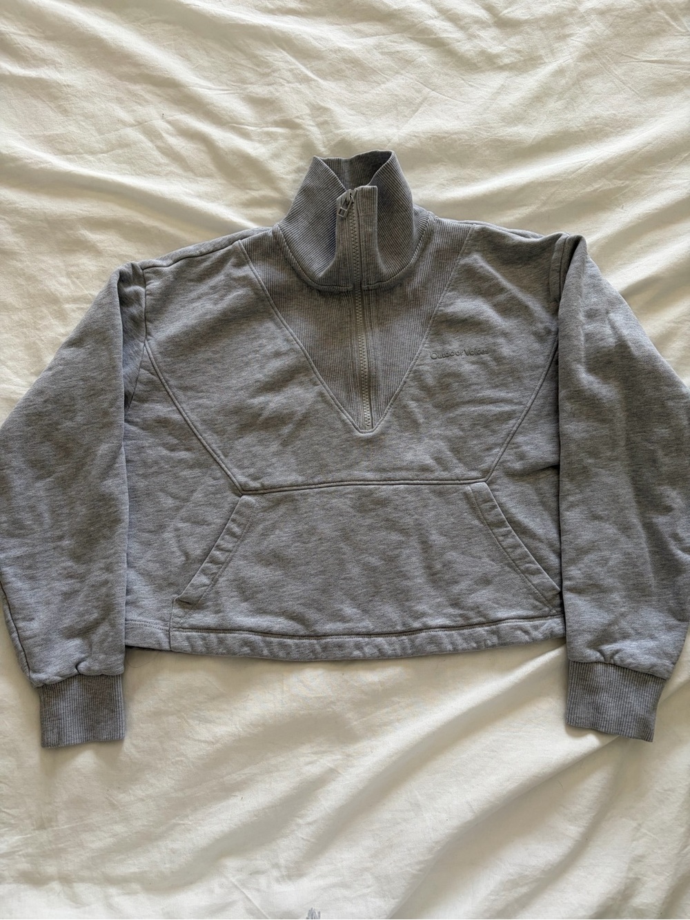 Outdoor Voices Clean Girl Grey Athleisure Half-Zip Sweatshirt XS Like New - Picture 4 of 9
